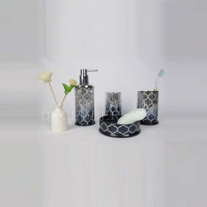 Set glazen badkameraccessoires